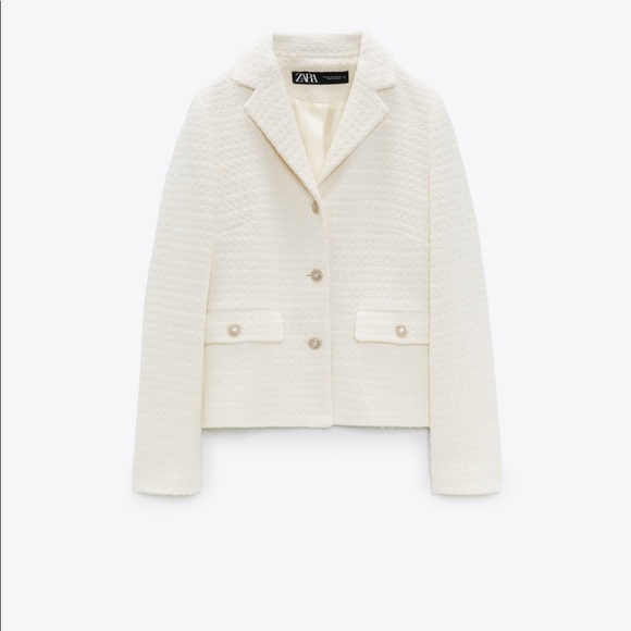 NWT Zara Cropped Blazer with Jewel Buttons - Picture 13 of 16